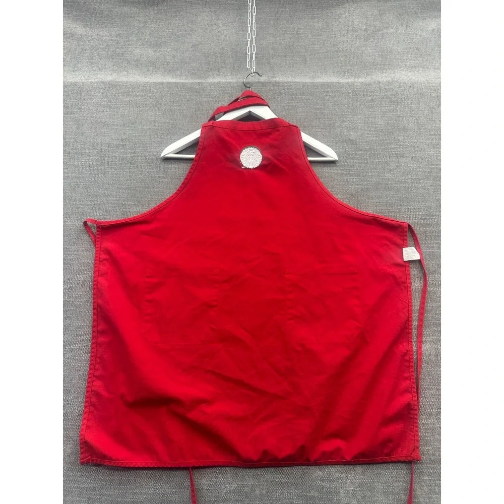 Barista Of Starbucks Apron Unisex Red Logo Pockets Adjustable Strap Kitchen Wear